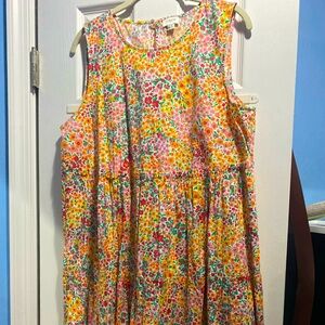 NWT J. Crew Pastel Floral Tiered Midi Dress with Pockets